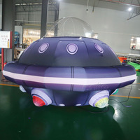 Açık reklam için şişme Alien karikatür karakter hava balon LED aydınlatma UFO