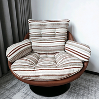 Fauteuil inclinable pivotant moderne pour salon, en cuir écologique, luxe léger, haut de gamme, pour lecture et détente rayée