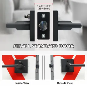 Zinc Alloy Double Door Handle Lock Interior Modern Privacy Door Handle And Lock Door Lever Handle Lock