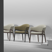 Fauteuil en velours décontracté en bois massif pour la maison, fauteuil de détente, fauteuil en tissu pour hôtel, fauteuil de réception, chaises de salle à manger