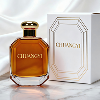 Bouteille de parfum vide de luxe transparente personnalisée de 100ml en verre avec boîte et vaporisateur de haute qualité