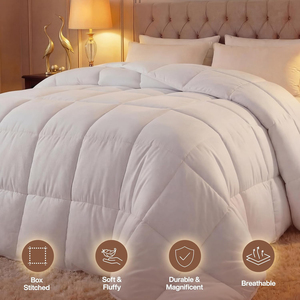 <span class=keywords><strong>Couette</strong></span> blanche matelassée avec languettes aux coins, alternative au duvet, taille Queen - Product Image 5
