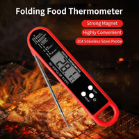 Termometer Makanan Lipat Digital, Pengukur Suhu Daging BBQ Dapur