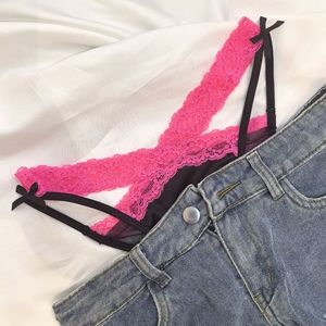 Culottes en satin croisé à taille haute style Spice Girls, en dentelle, pour femmes - Product Image 2