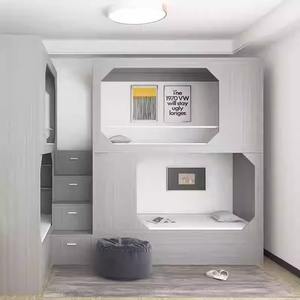 Lit superposé en métal moderne, durable et écologique, personnalisable, pour hôtels, appartements, auberges, avec espace de chambre séparé, marque JUNYI, modèle A-00890 - Product Image 6