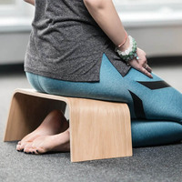 Tabouret à genoux ergonomique et portable en bois massif, confortable, intérieur/extérieur, banc de yoga/méditation, pouf pour la méditation assise