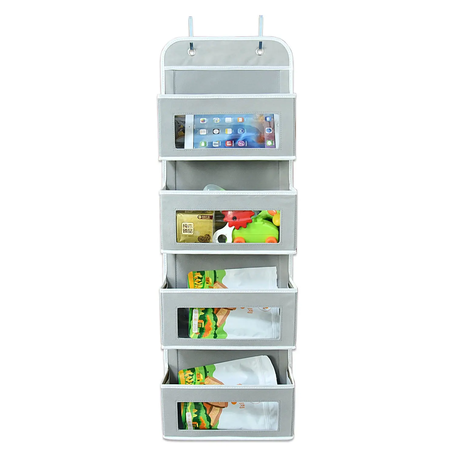 Opvouwbare Groothandel Custom Mount 4 6 5 Clear Window Pocket Closet Organizer Over De Muur Opslag Deur Opknoping Organisator