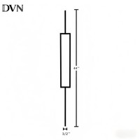 Balustre rectangulaire moderne en fonte noire mate, 1/2 pouce carré, pour escaliers intérieurs de villa