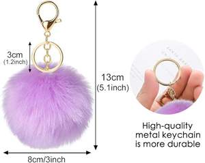 <span class=keywords><strong>Porte</strong></span>-clés <span class=keywords><strong>Pompon</strong></span> Cerise Charmant 8cm en Fausse Peluche – Adorable Accessoire de Sac à Main pour Femme, Doux Anneau Décoratif pour Clés, Idéal Cadeau pour Filles - Product Image 2