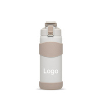 Gourde isotherme réutilisable en acier inoxydable SUS304 avec couvercle pop-up et poignée pliable confortable pour les voyages, l'escalade et les activités sportives