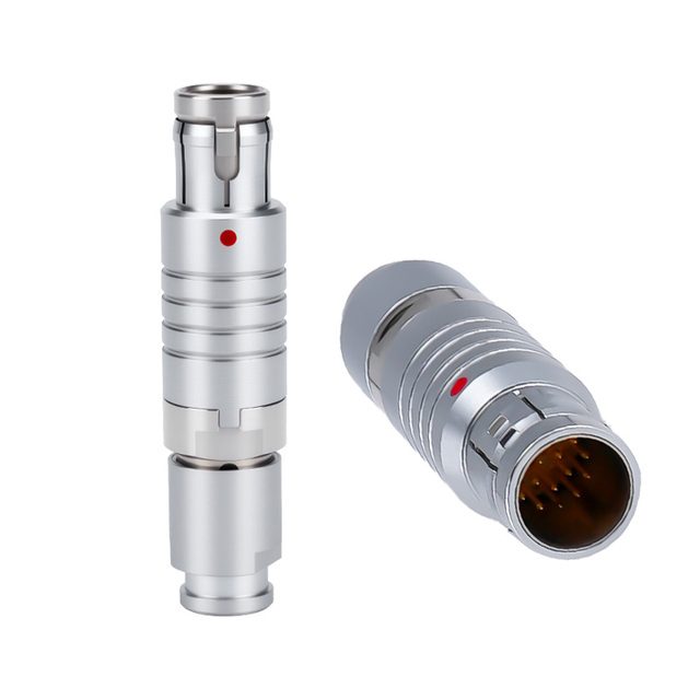 High Quality C Series Push-Pull Self-Locking Straight Plug Circular Connector 2-32 Pin Gold Plated Chrome-Plated Brass Factory