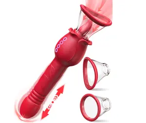 Sohimi Nereus 7 Licking and 3 Sucking 3 Thrusting Wand Toys with Case for Tongue Friction n Cups for Clitoris and Nipples