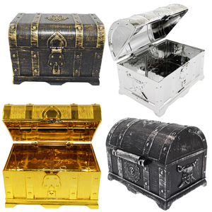 Cofre del Tesoro de Plástico ABS Estilo Antiguo Pirata del Caribe para Niños, Forma Rectangular 14x10x11cm - Product Image 1