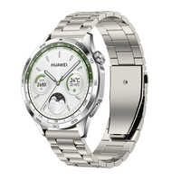 Bracelet en acier inoxydable tendance et luxueux pour montre connectée Huawei GT4, accessoires pour montre de 18 mm pour hommes, luxe