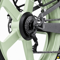 Vélo de montagne électrique pour adultes vert de 26 pouces, cadre en alliage d'aluminium, moteur à moyeu arrière, batterie au lithium intégrée, 2000W, autonomie >60 km