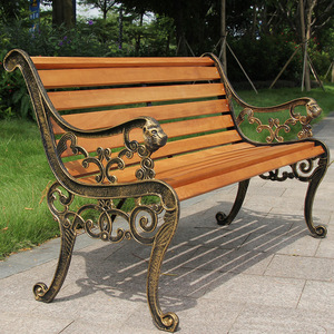 Modern Outdoor Leisure Long Iron Art Seat <span class=keywords><strong>Bench</strong></span> estilo madeira maciça para Parque Pátio Jardim ou Pátio-Atacado Disponível - Product Image 1