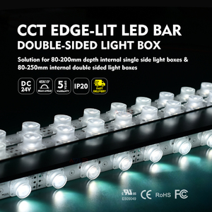 ไฟแอลอีดีแบบเส้น ADLED DC24V 3000K-5700K 18 ดวง/เมตร 45x15 °   แถบไฟ LED สีขาวอบอุ่นแบบขอบเรืองแสงสำหรับกล่องไฟ - Product Image 6