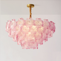 Lustre moderne décoratif en verre à fleurs multicolores pour restaurant, café, projet d'hébergement