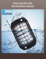 Luz Ambiental RGB de 12 Pulgadas, 36 LED, 12V, Resistente al Agua IP68, para Auto, Camioneta, ATV, UTV, SUV, con Control Remoto por Aplicación, Música, Auto, Todoterreno, Rock Light