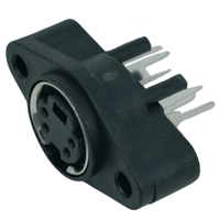Connecteur Circulaire MDC Série MDC-4pin HX Factory Direct, Prise Mini DIN Femelle 4 Cœurs Verticale DIP, Terminal S