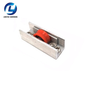 Polea de puerta y ventana con marco de Metal de aluminio de doble capa, rodillo rojo de nailon, uso de puerta corredera de rueda única - Product Image 2