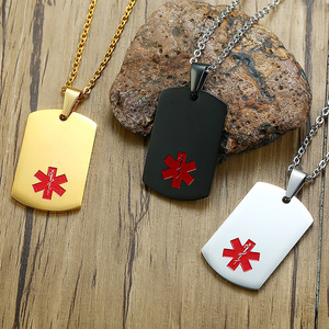 Collar Médico Personalizado con Grabado de Información de Emergencia para Mujeres y Hombres, Chapado en Oro, Acero Inoxidable, Venta al por Mayor, OEM/ODM - Product Image 5