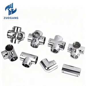 아연 도금 강철 커넥터: 직각 3방향, 4방향, 5방향, 6방향 엘보 파이프 연결 및 핸드레일 십자형 조인트 - Product Image 1