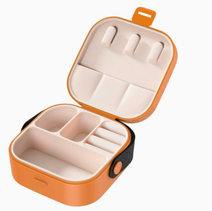 Hot Selling Portable <b>Plastic</b> Jewelry Box with <b>Mirror</b> Silicone Liner Removable Washable Jewelry Organizer for Travel and Home Use - Product Image 2