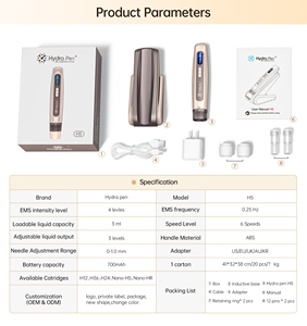 Penna idra di alta qualità colore oro H5 elettrico Micro-ago MTS dispositivo di bellezza con 4 livelli di intensità regolabile - Product Image 6
