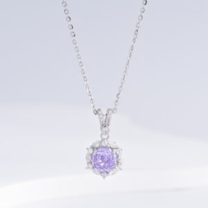 Collar de plata 925 chapado en oro de 14k con colgante de circonia tallada en forma de rosa, joyería fina y sencilla para el Día de la Madre. - Product Image 5