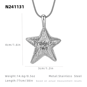Collana con Ciondolo a Forma di Stella Marina Promise Me in Acciaio Inossidabile 18k, Gioiello di Moda per Vacanze Oceaniche 2026 - Product Image 3