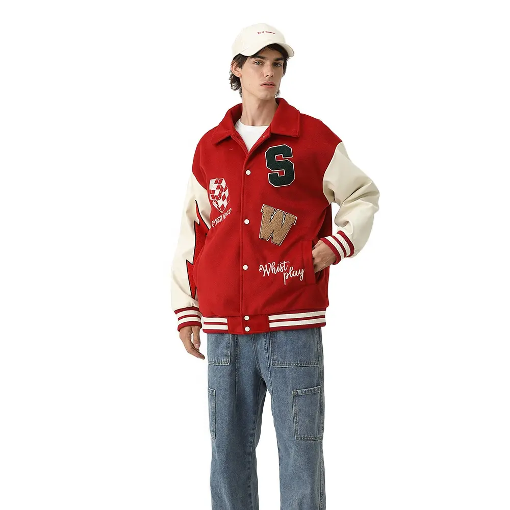 Hot Sale High Quality Man Bomber Varsity Jacket Fashion Warm Men Baseball Jacket