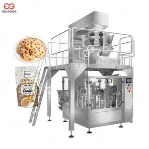 Gelgoog Tien Head Chips Biscuit Verpakking Stand Up Pouch Pack Cookie Weging Vulmachine