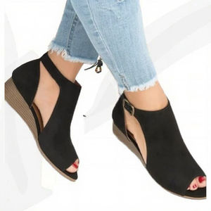 <b>Women</b> Summer Platform <b>Fisherman</b> Outdoor Evergreen PVC Wedge <b>Sandals</b> Fish Mouth Buckle High Heel - Product Image 3