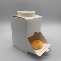 Boîte d'emballage portable tout-en-un pour café et pain, idéale pour pique-nique en extérieur - Boîte à emporter en papier pour croissant au becquet