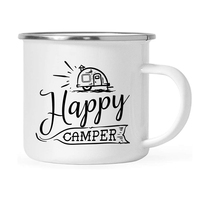 Tasse en céramique blanche de sublimation personnalisée de 12oz tasse en émail de 8cm avec bord en acier inoxydable tasses en céramique personnalisées