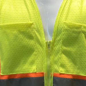 Gilet de travail haute visibilité CITICITY pour géomètres, réfléchissant, avec fermeture éclair sur le devant, bicolore, manches en maille, avec poches - Product Image 6