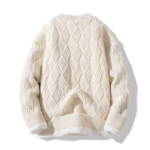 Pull-over en tricot jacquard pour homme 2026, col rond, en coton, pour l'hiver - Product Image 3