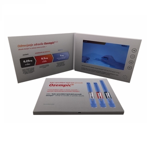 Cổ điển A5 7 inch video kỹ thuật số Cuốn sách với bộ nhớ lớn trắng LCD hiển thị <span class=keywords><strong>pop</strong></span>-up video Brochure thẻ in Offset - Product Image 1