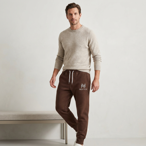Men's Brown Sweatpants Elastic Waist Drawstring Casual Knitted <b>Joggers</b> Autumn Wear Custom Design Logo <b>Cheap</b> Price - Product Image 1