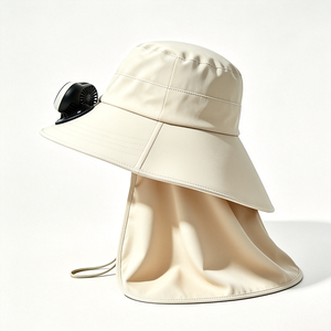Chapeau de soleil unisexe UPF50+ avec ventilateur rafraîchissant détachable, large bord, protège-nuque, pour la pêche, la randonnée, le cyclisme, protection UV, logo personnalisé - Product Image 3
