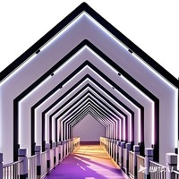 Arche en forme de cœur romantique pour mariage en plein air, lumières LED PVC IP65, tunnel temporel pour décorations de Noël en parc et aménagement paysager
