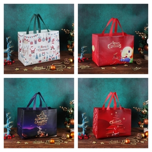 Promotion Custom Non Woven Cartoon Pattern Recycled Eco Laminated Reusable Durable Shoulder Strap Christmas Shopping <strong>Bag</strong> - Product Image 6