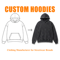 Fabricant OEM de sweats à capuche personnalisés haut de gamme en molleton épais, coupe oversize, délavé à l'acide, effet usé, streetwear urbain brodé pour hommes