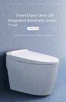 WC intelligent en céramique léger, entièrement automatique, à poser au sol, avec chasse d'eau Super Vortex, siège antibactérien chauffant intégré