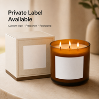AIKUN - Fabrication sur mesure en usine, prix direct, contrôle qualité, bougie parfumée en verre ambré à la cire de soja pour spa