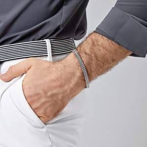 Sier Woven <b>Chain</b> Black Stainless Steel Three Layer Magnetic Buckle Garnet Wedding <b>Necklace</b> <b>for</b> Women <b>Men</b> Jewelry Gift - Product Image 6