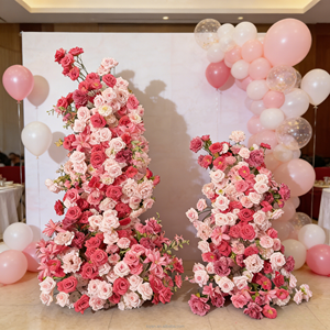 Vente en gros : Arche de gâteau de mariage, roses en soie roses, guirlande d'hortensias, fleurs artificielles pour Noël, décoration de Noël - Product Image 4