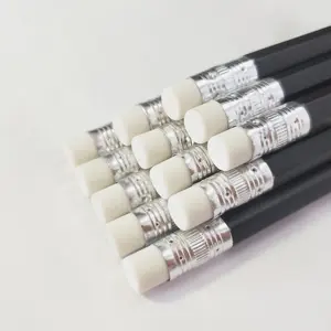 Hot Selling Hexagonal Luxury HB Pencil with White Eraser for Students and Officer School Stationery
