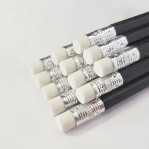 Hot Selling Hexagonal Luxury HB Pencil With White Eraser For Students And Officer School Stationery